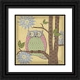 thumbnail image 1 of Brent, Paul 26x26 Black Ornate Wood Framed with Double Matting Museum Art Print Titled - Pastel Fantasy Owls IV, 1 of 4