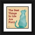 thumbnail image 1 of Brent, Paul 26x26 Black Ornate Wood Framed with Double Matting Museum Art Print Titled - Patterned Pets Cat IV, 1 of 4
