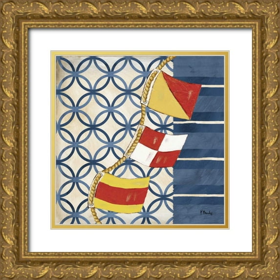 Brent, Paul 26x26 Gold Ornate Wood Framed with Double Matting Museum Art Print Titled - Anchors Away IV