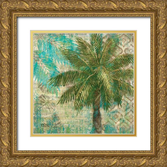 Brent, Paul 26x26 Gold Ornate Wood Framed with Double Matting Museum Art Print Titled - Aqua Escape II