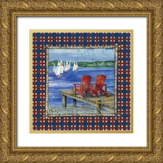 Brent, Paul 26x26 Gold Ornate Wood Framed with Double Matting Museum Art Print Titled - Cypress Lake II
