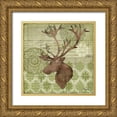 thumbnail image 1 of Brent, Paul 26x26 Gold Ornate Wood Framed with Double Matting Museum Art Print Titled - Woodland Ikat II, 1 of 4