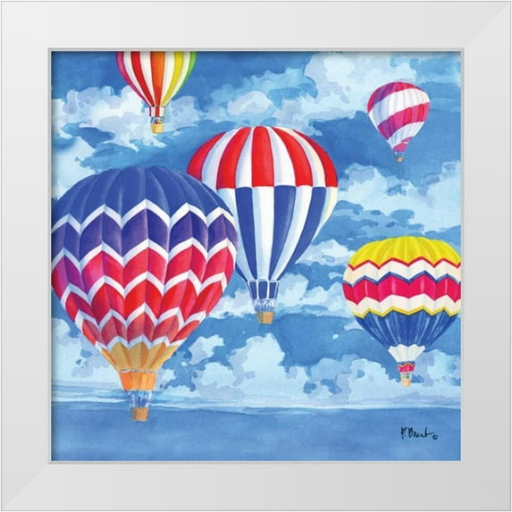 Brent, Paul 26x26 White Modern Wood Framed Museum Art Print Titled - Balloons I