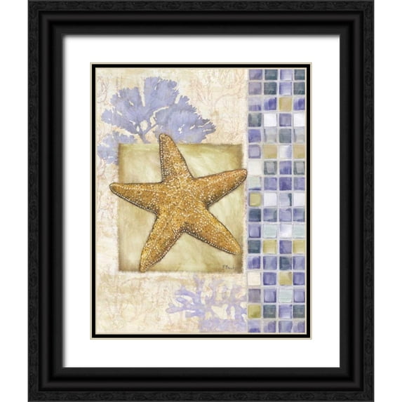Brent, Paul 26x32 Black Ornate Wood Framed with Double Matting Museum Art Print Titled - Mosaic Shell Collage II
