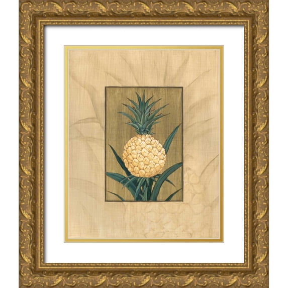 Brent, Paul 26x32 Gold Ornate Wood Framed with Double Matting Museum Art Print Titled - Sugar Loaf Pineapple