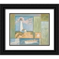 thumbnail image 1 of Brent, Paul 31x26 Black Ornate Wood Framed with Double Matting Museum Art Print Titled - Lighthouse Collage I, 1 of 4