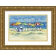 thumbnail image 1 of Brent, Paul 32x23 Gold Ornate Wood Framed with Double Matting Museum Art Print Titled - Watercolor Beach, 1 of 4