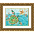 thumbnail image 1 of Brent, Paul 32x25 Gold Ornate Wood Framed with Double Matting Museum Art Print Titled - Nassau Turtle, 1 of 4