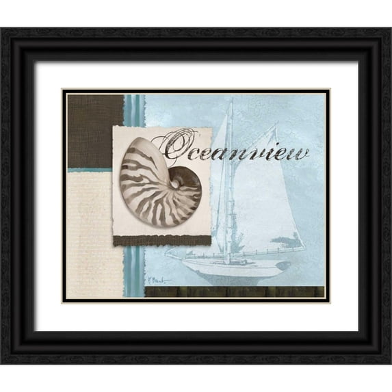 Brent, Paul 32x26 Black Ornate Wood Framed with Double Matting Museum Art Print Titled - Scrapbook Shell I