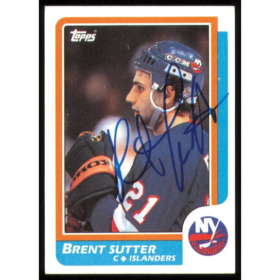 Brent Sutter Autographed 1986-87 Topps Card #117 New York Islanders SKU #254762