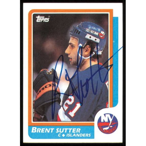 Brent Sutter Autographed 1986-87 Topps Card #117 New York Islanders SKU #254763