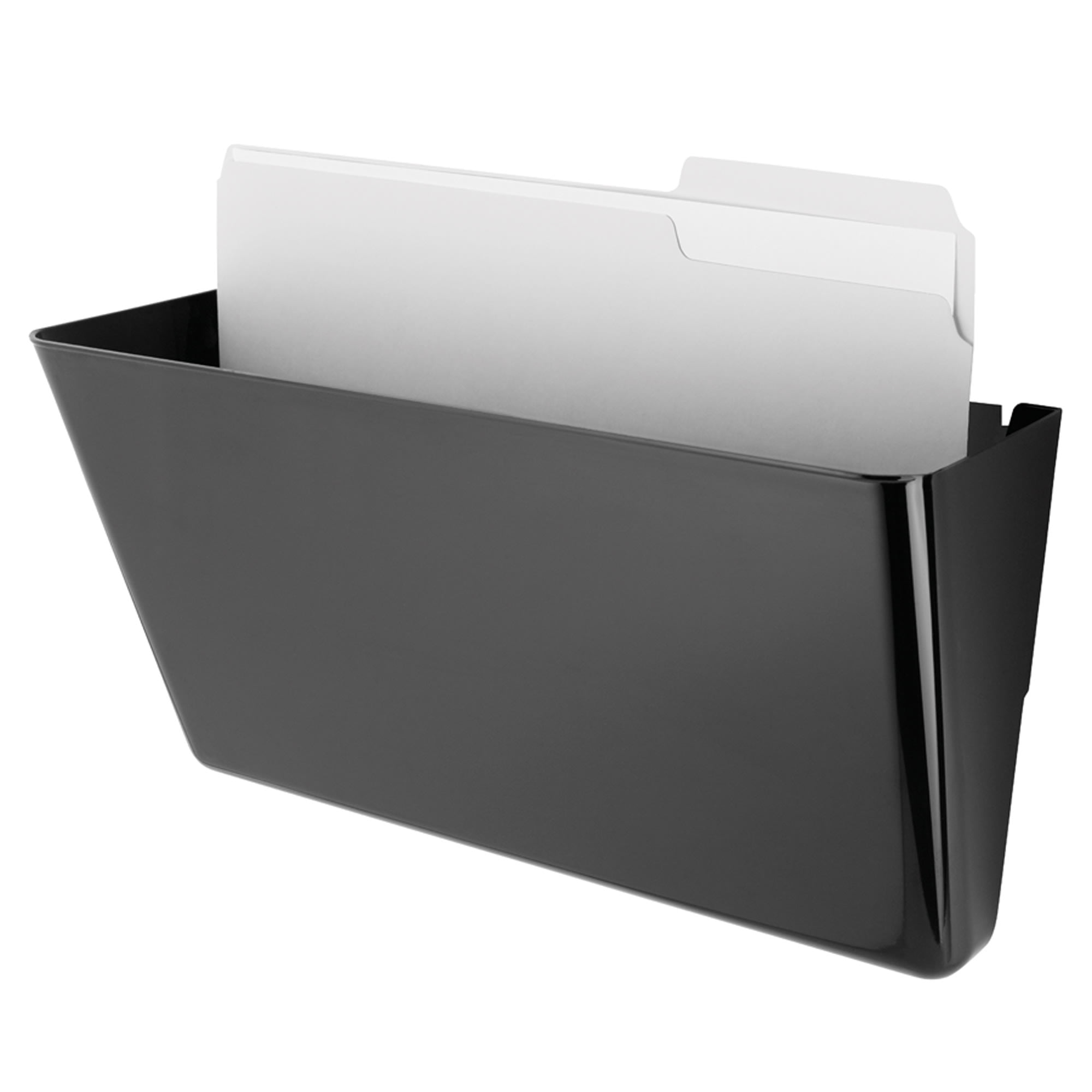 Black Plastic Magnetic Wall Pocket for Letter Size Files