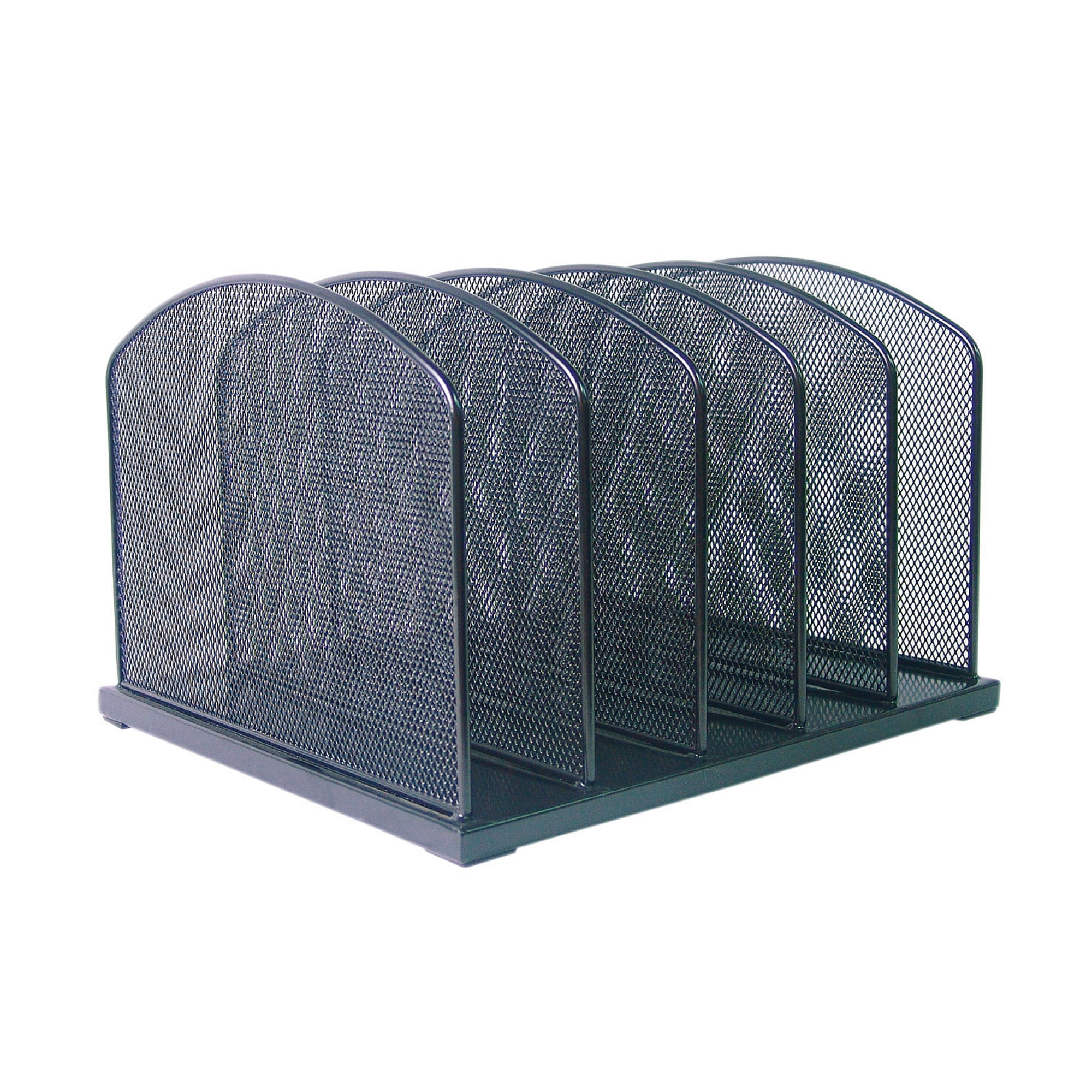 Brenton Studio Black Mesh 5-Compartment File Sorter