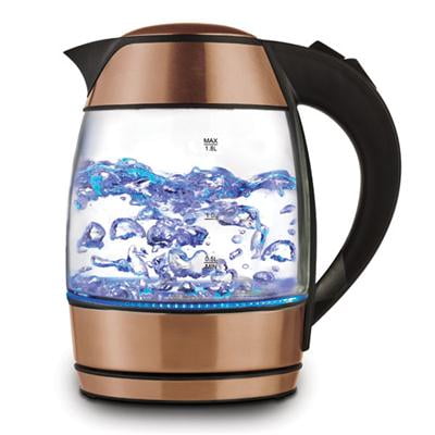 Brentwood 1.8L Cordless Glass Electric Kettle with Tea Infuser, Rose Gold 