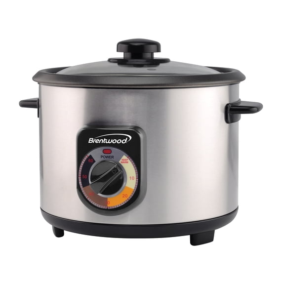 Brentwood Appliances TS-1020S 10-Cup Uncooked/20-Cup Cooked 700-Watt Stainless Steel Crunchy Persian Rice Cooker with Lid