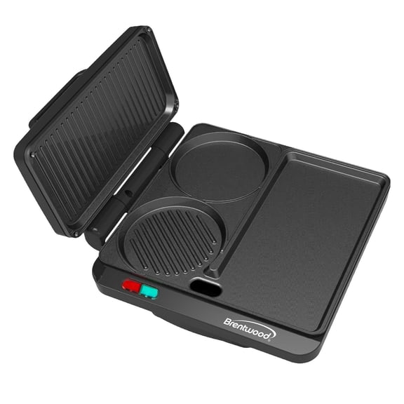Brentwood 1000-Watt Multipurpose Sandwich Maker and Hamburger Grill with Burger Press, Ceramic Non-Stick, and Cool Touch Housing