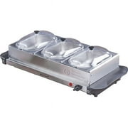 Brentwood 180-Watt 4.5-Qt. 3-Pan Buffet Server and Warming Tray, Silver