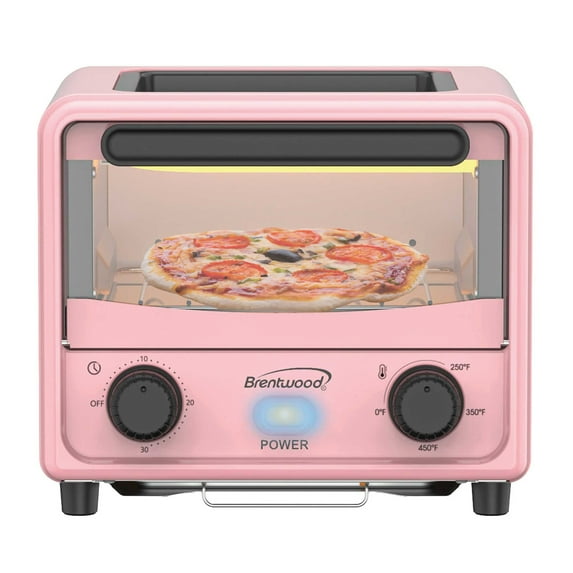 Brentwood 183-Cu. In. (3-L) 500-Watt Stainless Steel Mini Toaster Oven (Pink), TS-3430PK