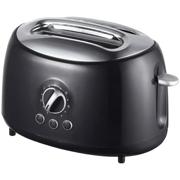 Brentwood 2-Slice Retro Toaster, Black, Extra Wide Slots