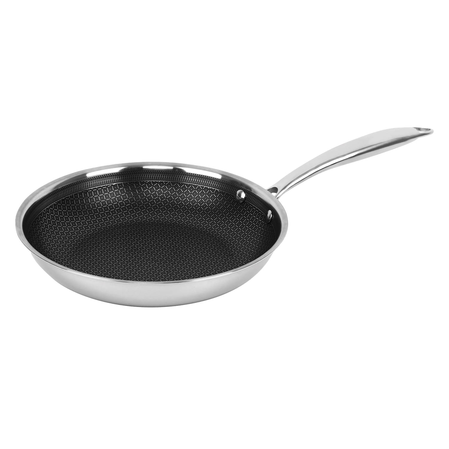Brentwood 3-Ply Hybrid Non-Stick Stainless Steel Induction-Ready Frying Pan (9.5 In.)