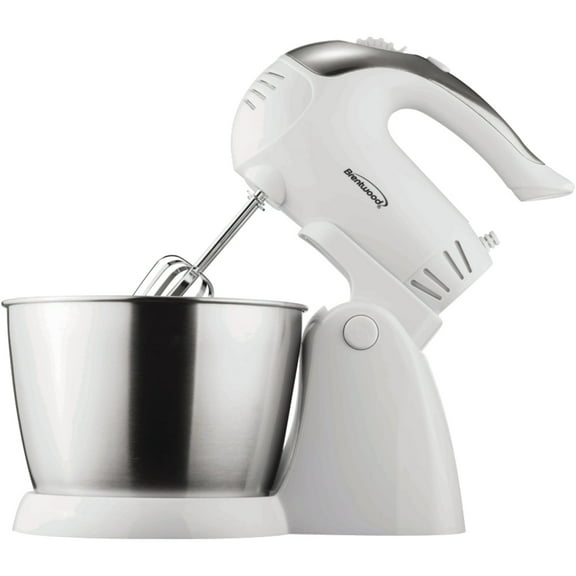 Brentwood 3 qt Stand Mixer, White with Bowl