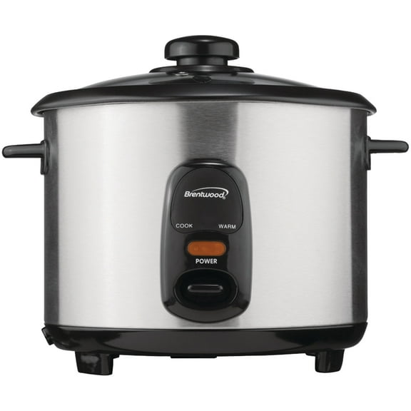Brentwood 5-Cups Uncooked/10-Cups Cooked Electric Rice Cooker, Stainless Steel