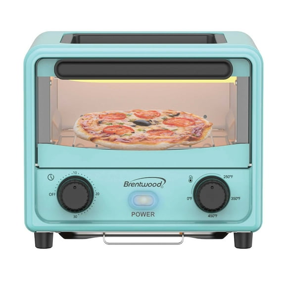 Brentwood 500 W Stainless Steel Mini Toaster Oven, Blue