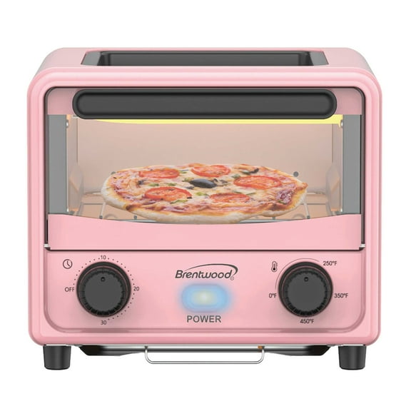 Brentwood 500 W Stainless Steel Mini Toaster Oven, Pink