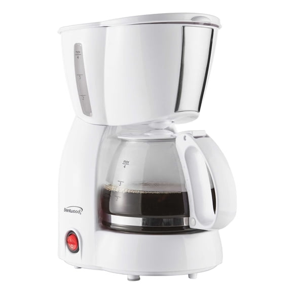 Brentwood 4-Cup 650-Watt Coffee Maker, White