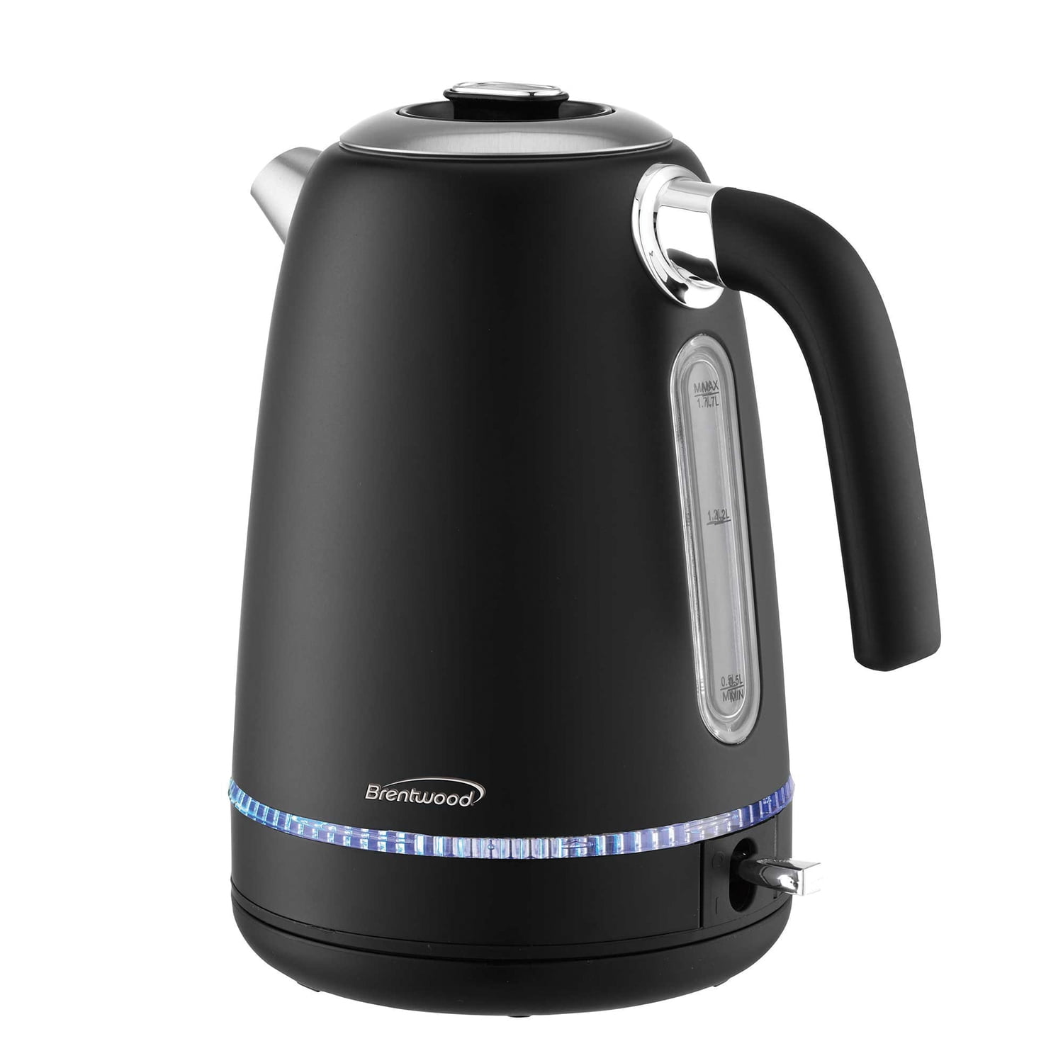 Brentwood 7-Cup 1,500-Watt Cordless Electric Stainless Steel Kettle, Black