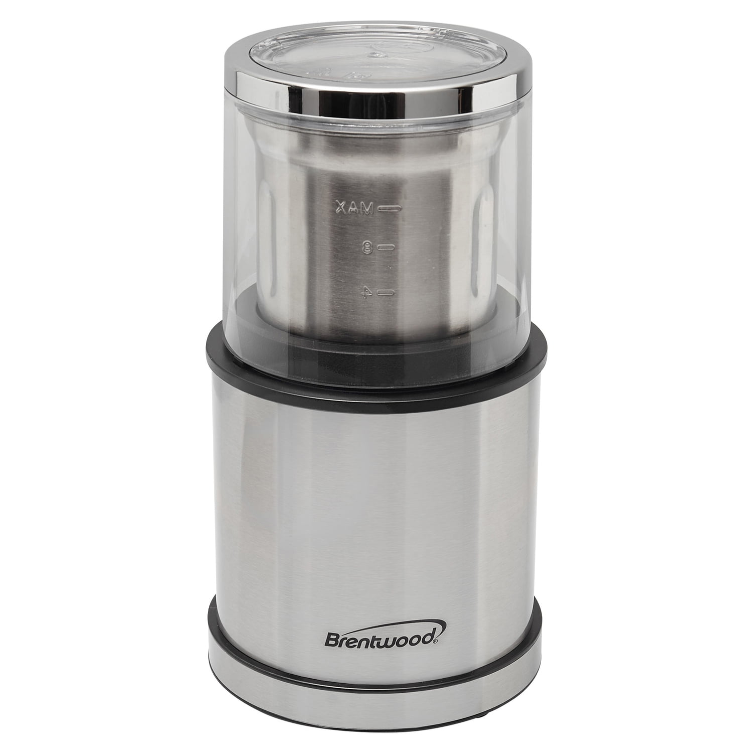 Brentwood 75-Gram Electric Stainless Steel Wet-and-Dry Coffee Bean, Herb, and Spice Grinder with 2 Removable Bowls