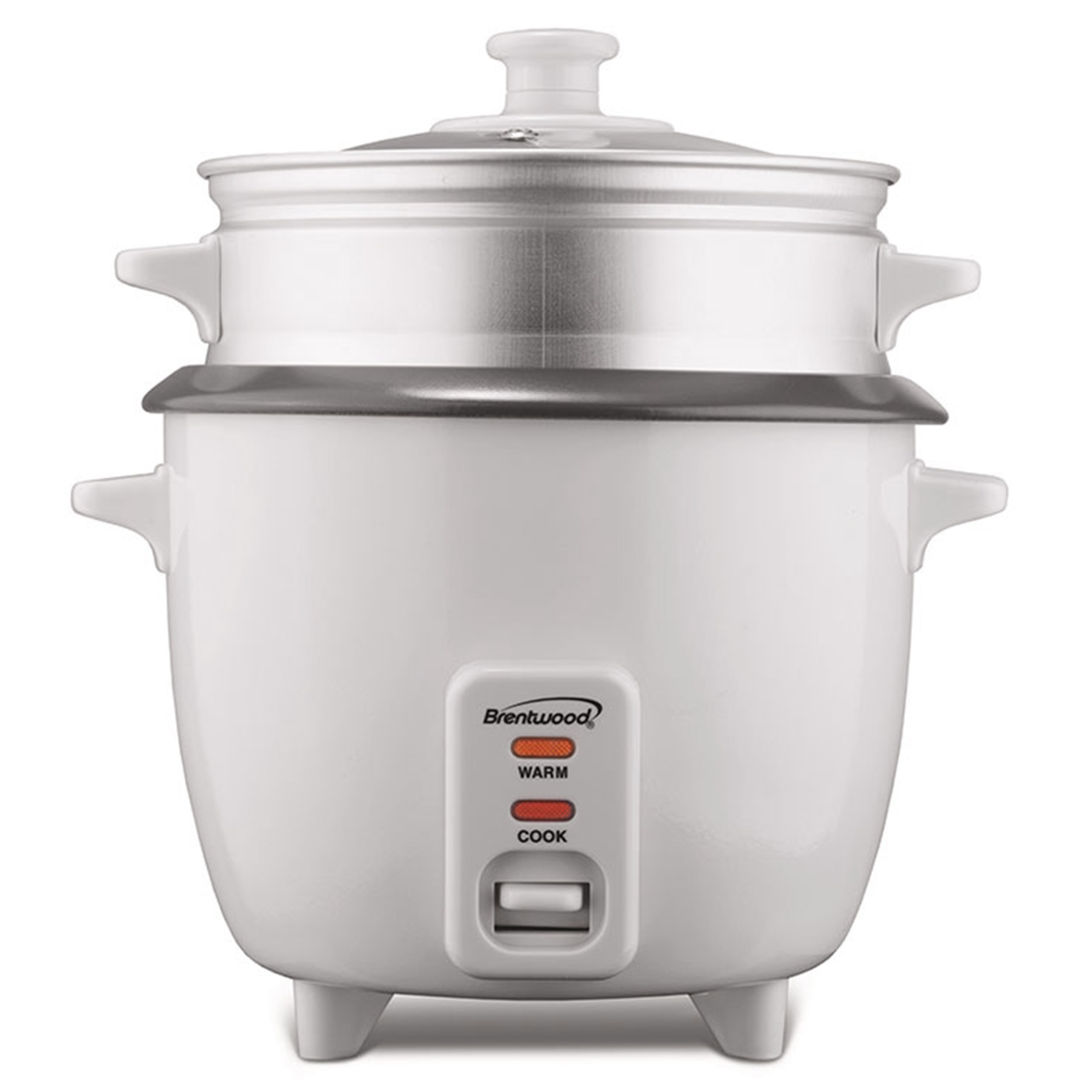 Brentwood 8 Cup Rice Cooker / NonStick with Steamer in White