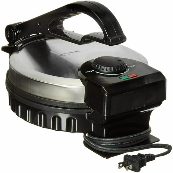 Brentwood 8-Inch Stainless-Steel Non-Stick Electric Tortilla Maker - Black, Silver