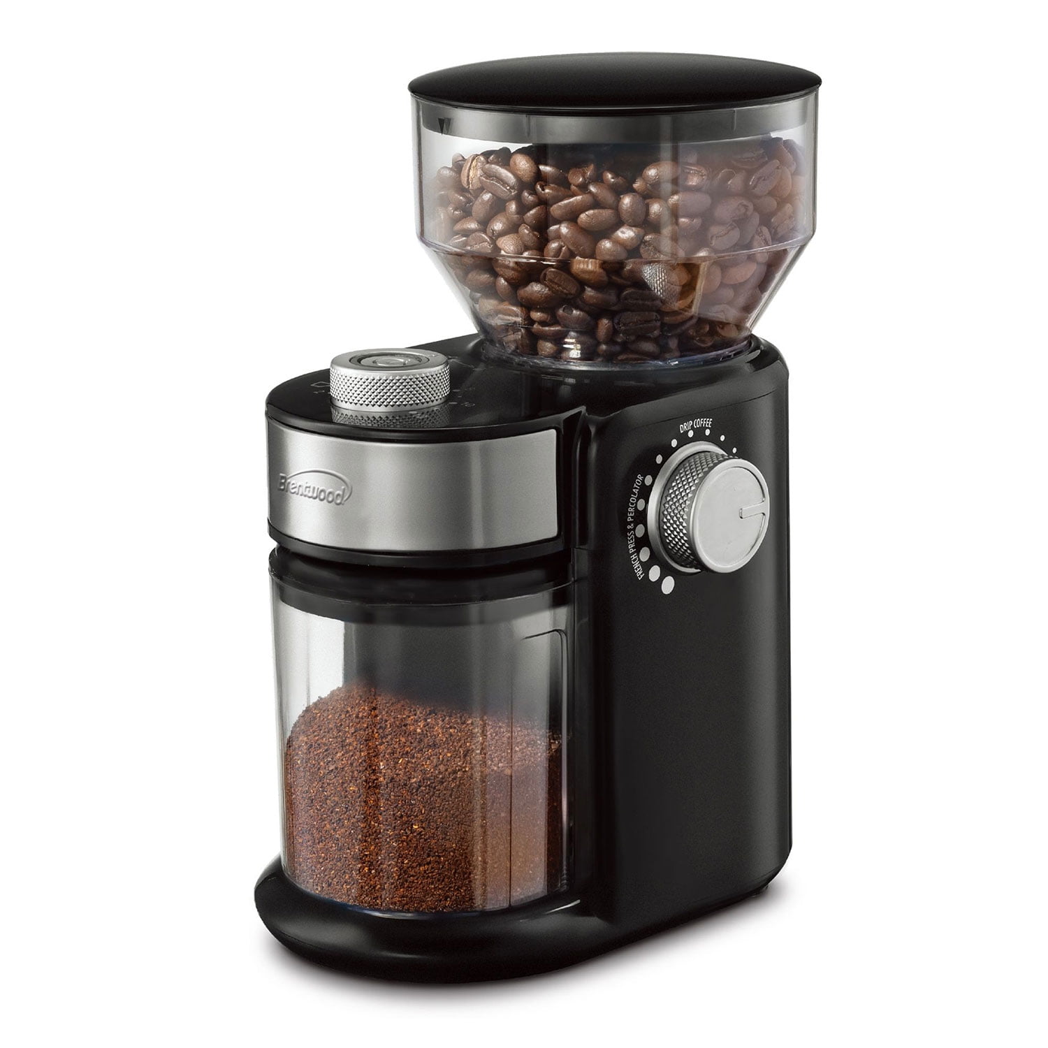 Brentwood 9 Ounce Automatic Burr Coffee Bean Blender Grinder Mill, Black