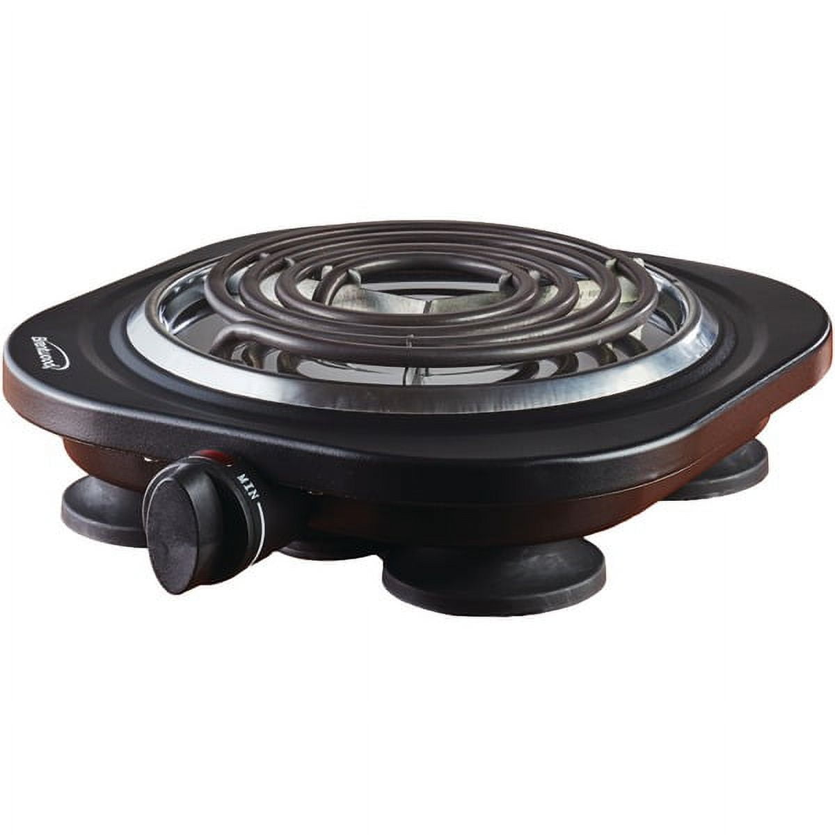 Compact Black Stainless Steel Single Electric Burner