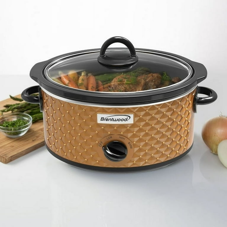 Diamond 7 Qt. Copper Slow Cooker with Tempered Glass Lid Diamond 7 Qt. Copper Slow Cooker with Tempered Glass Lid