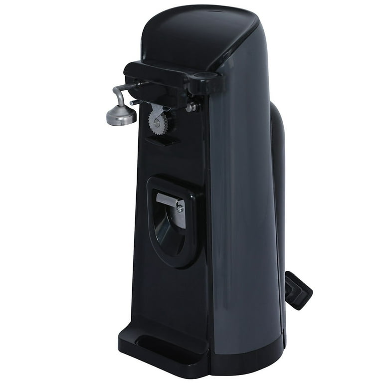 Brentwood Appliances J-30b Tall Electric Can Opener with Knife Sharpener and Bottle Opener, Black