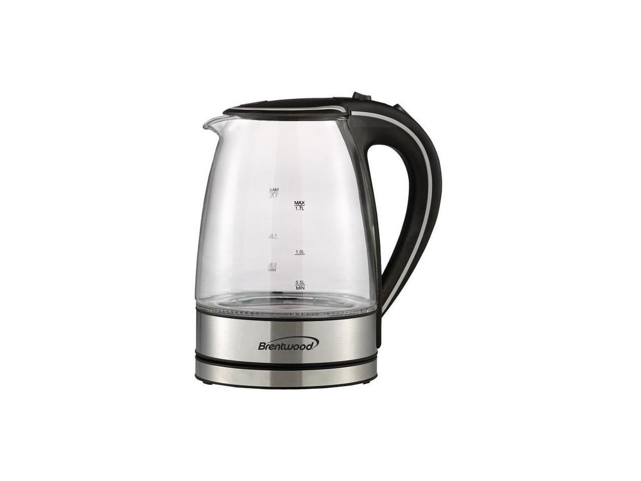 Brentwood Appliances KT-1900BK 1.7L Cordless Glass Electric Kettle, Black