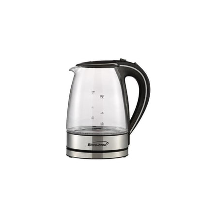 Brentwood Appliances KT-1900BK 1.7L Cordless Glass Electric Kettle, Black