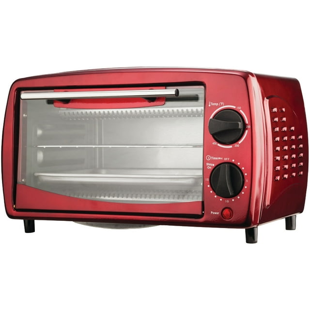 Brentwood Appliances TS-345R Stainless Steel 4 Slice Toaster Oven, Ruby Red