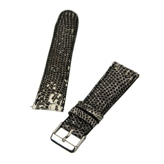 Brentwood Black 24mm Genuine Lizard Leather Band