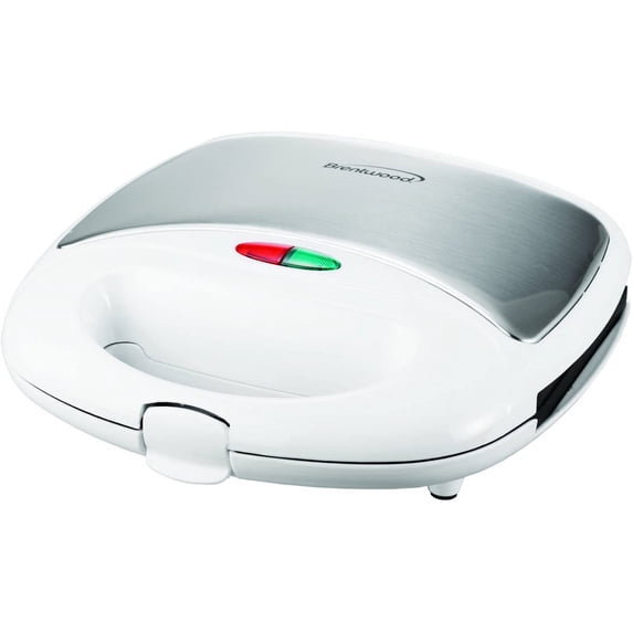 Brentwood Compact Dual Sandwich Maker, Non-Stick Waffle Maker in White