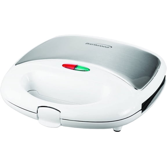 Brentwood Compact Dual Sandwich Maker, Non-Stick Waffle Maker in White