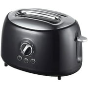 Brentwood Cool Touch 2-Slice Extra Wide Slot Retro Toaster in Black
