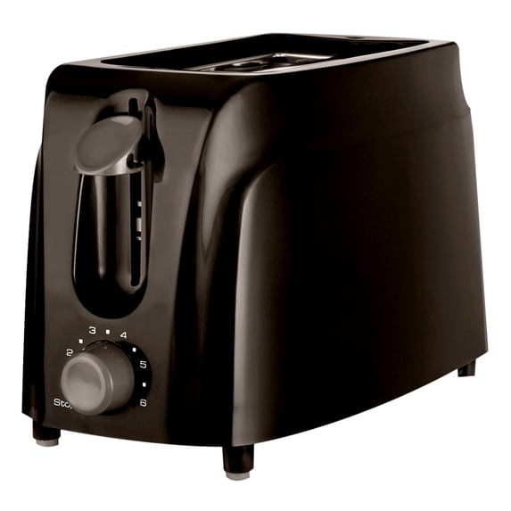Brentwood Cool-Touch 2-Slice 760-Watt Toaster with Extra-Wide Slots and 6 Browning Levels, Black