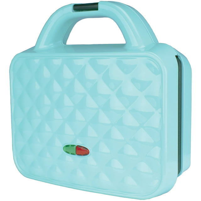 Brentwood Couture Purse Non-Stick Dual Waffle Maker in Blue with Indicator Lights
