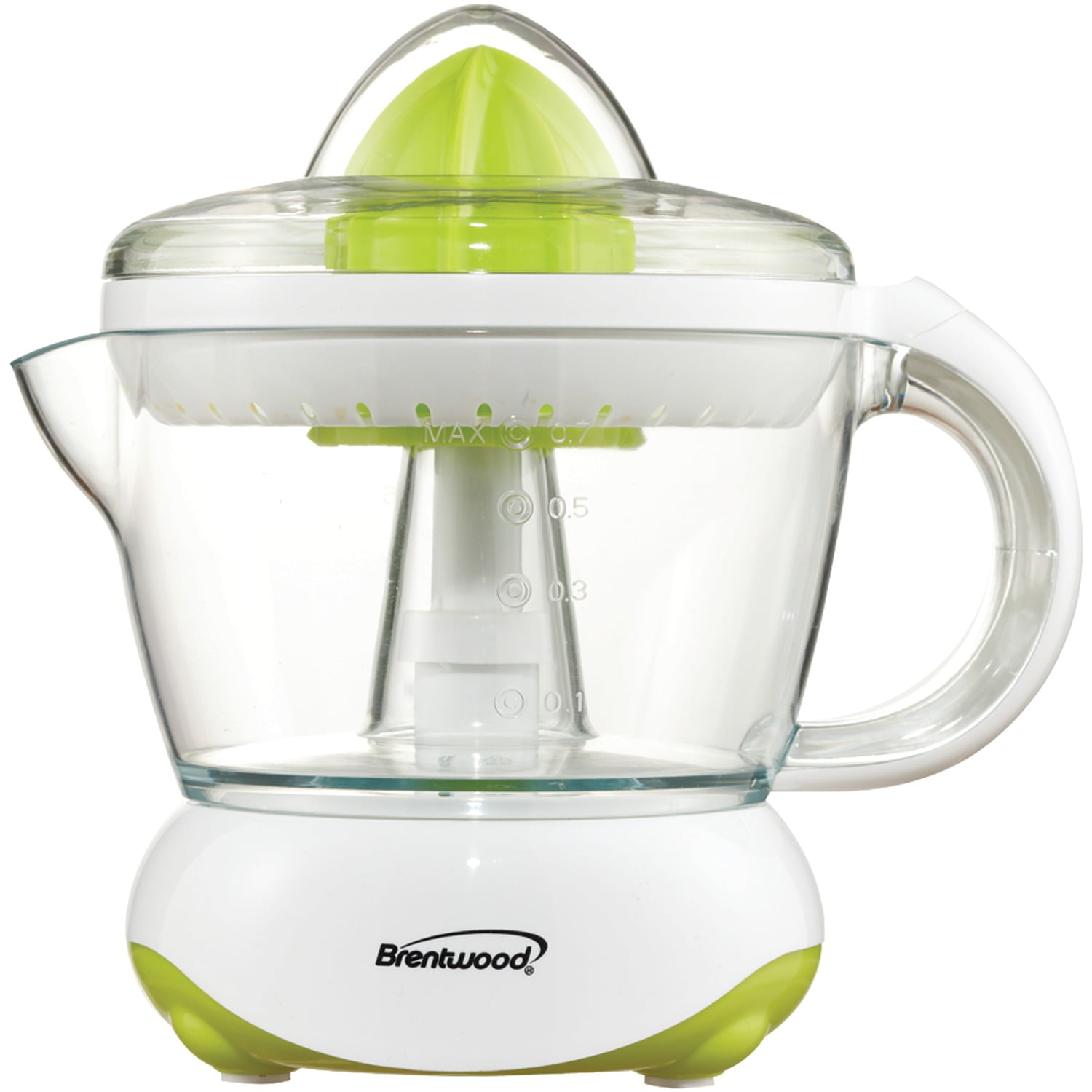 White Electric Citrus Juicer with Reverse Function and Dishwasher Safe Parts