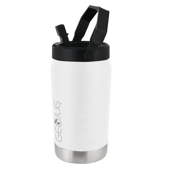 Brentwood Geojug Vacuum-Insulated Stainless Steel Sports Water Jug with Spout Straw Lid, and Handle with Fence Hook (40 Oz.; Cream), G-1200CRM