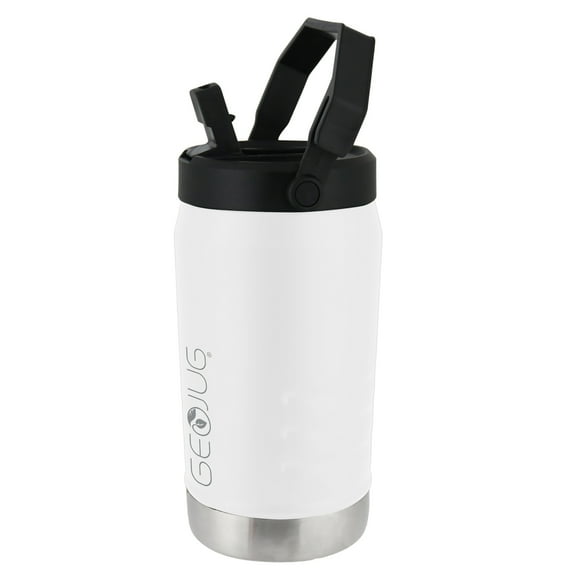 Brentwood Geojug Vacuum-Insulated Stainless Steel Sports Water Jug with Spout Straw Lid, and Handle with Fence Hook (64 Oz.; Cream), G-1900CRM
