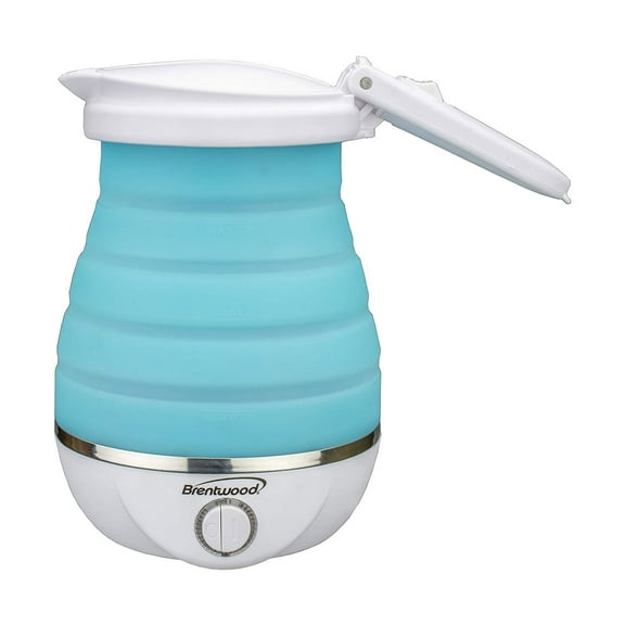 Brentwood KT-1508BL Dual Voltage 120/220v 0.8L Collapsible Travel Kettle - Blue